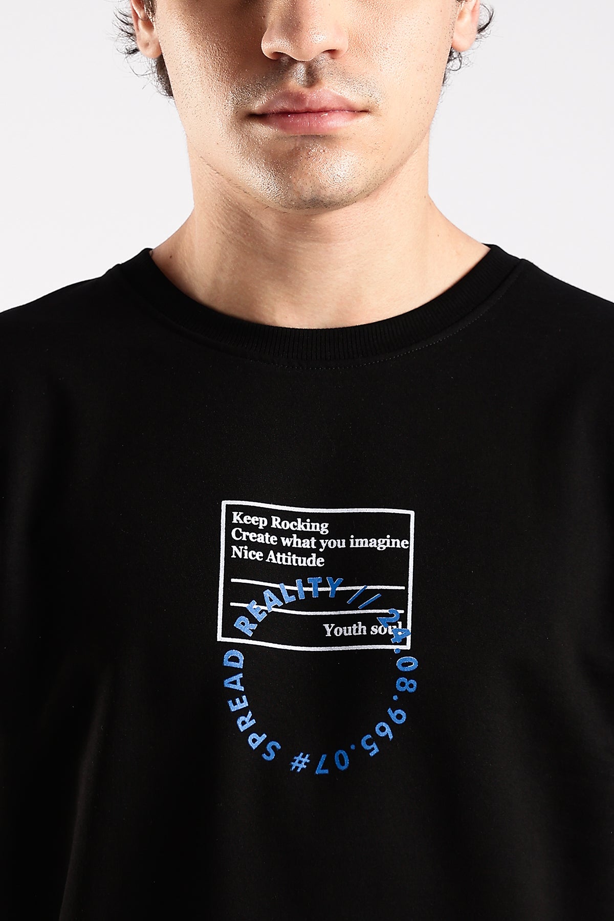 Black Rise HD Graphic Printed Oversized T-shirt