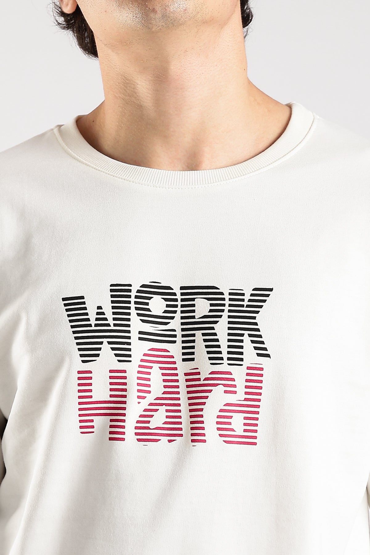 Off White Work Hard HD Graphic Printed Oversized T-shirt
