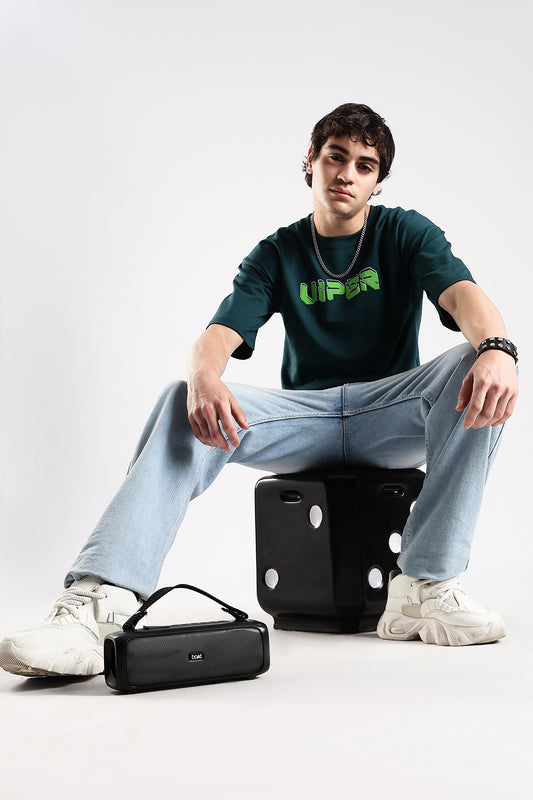 Green Graphic Viper HD Printed Oversized T-shirt