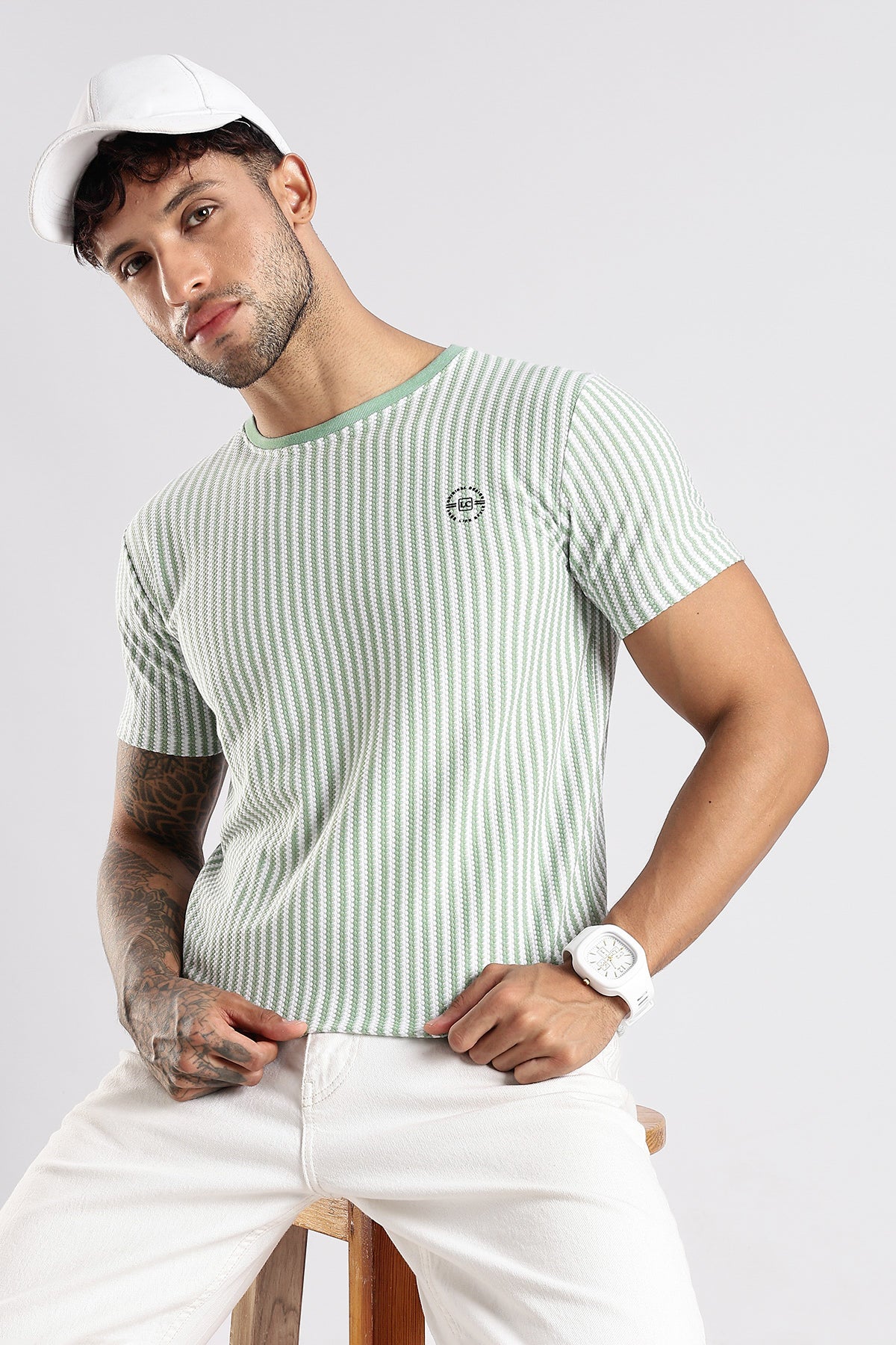 Stripe HD Plain T-shirt
