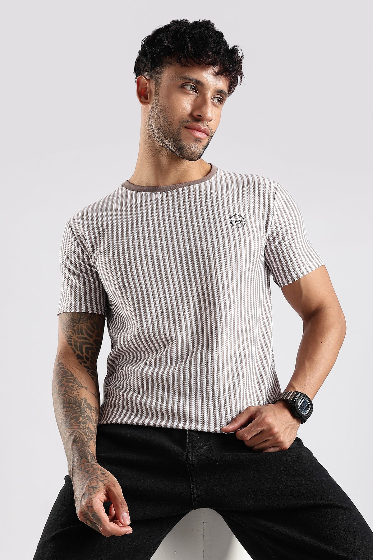 Stripe HD Plain T-shirt