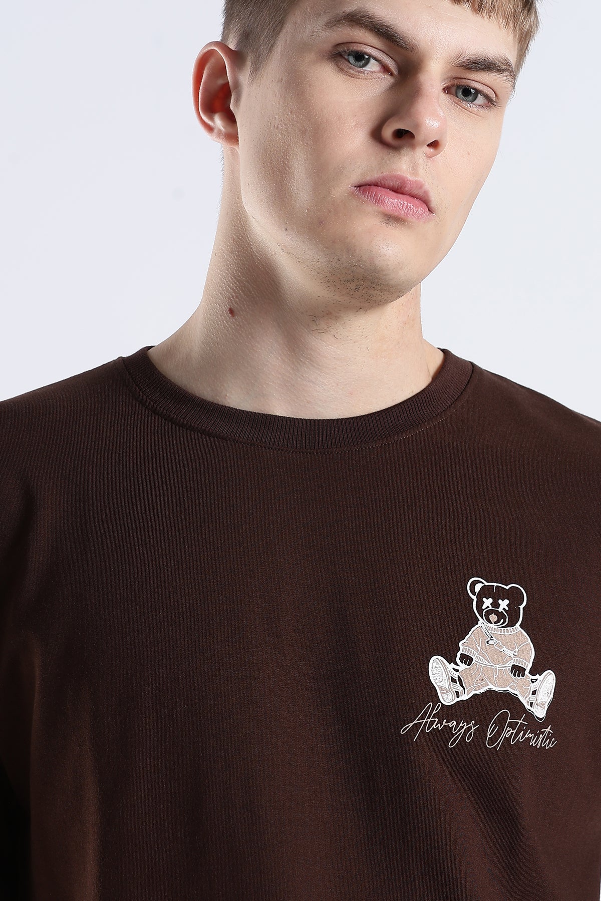 Coffee Hustle Brown Graphic Printed Oversized T-shirt