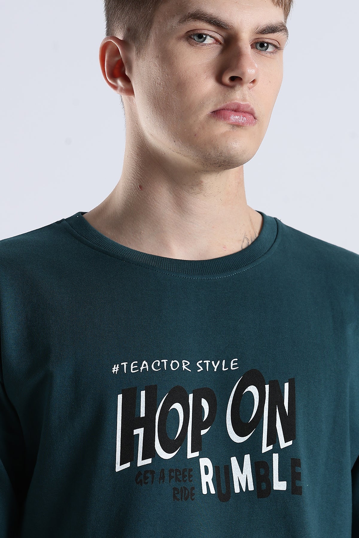 Green Hop On HD Printed Oversized T-shirt