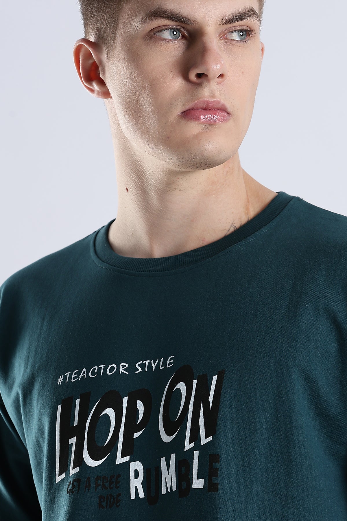 Green Hop On HD Printed Oversized T-shirt