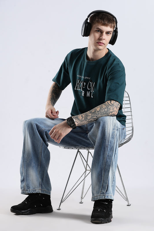 Men’s Oversize Cotton Black T-shirt by London Colors