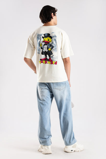 Off White Work Hard HD Graphic Printed Oversized T-shirt