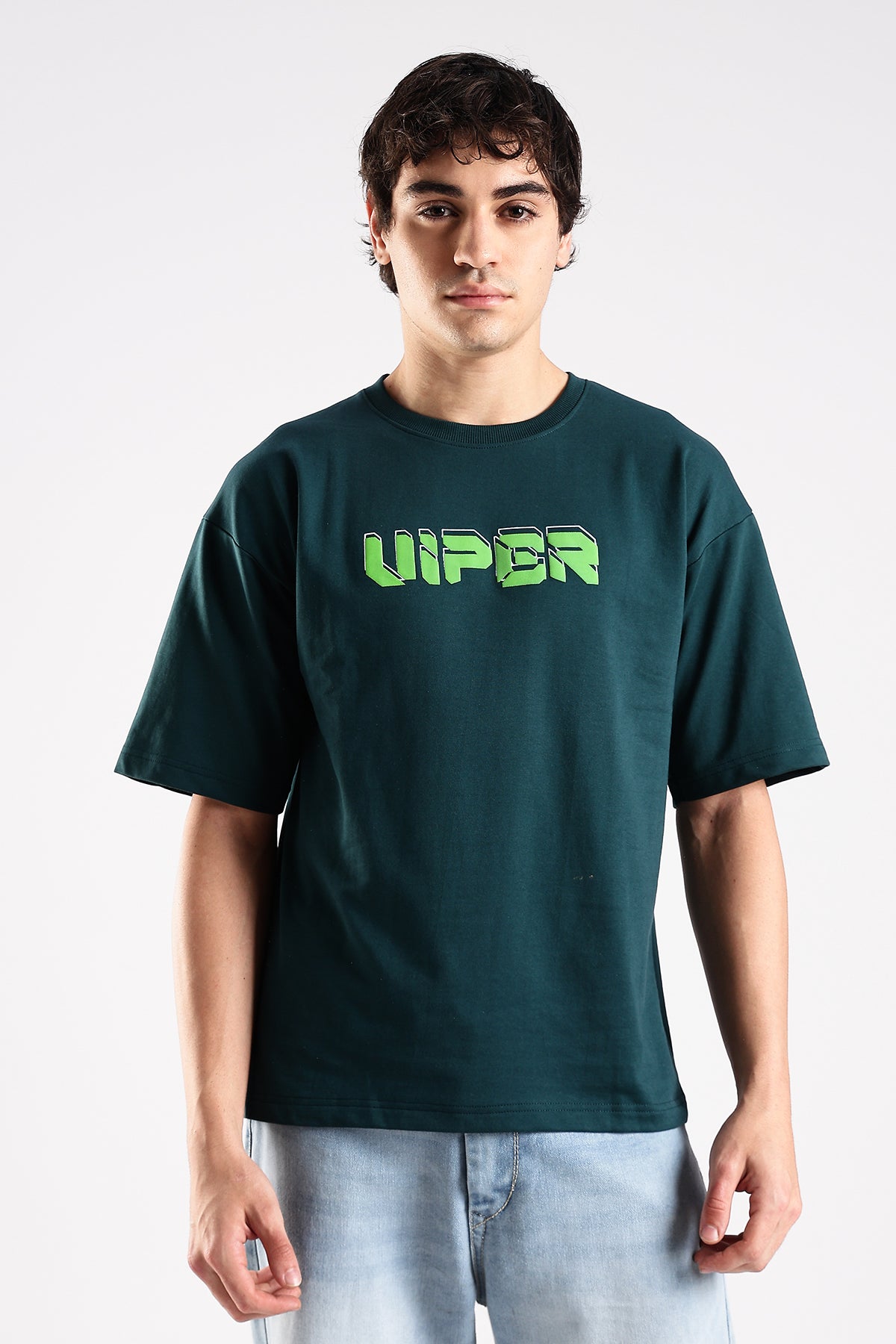 Green Graphic Viper HD Printed Oversized T-shirt