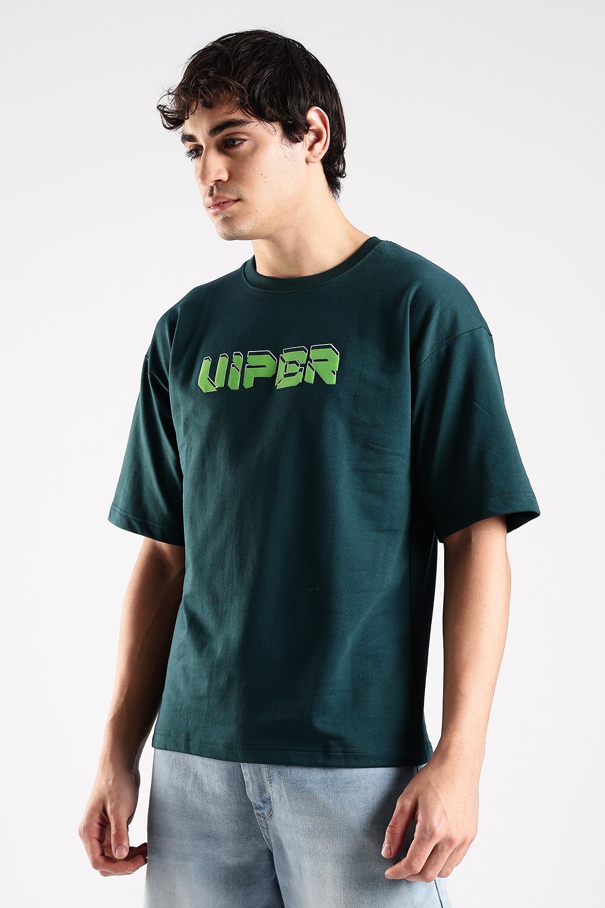Green Graphic Viper HD Printed Oversized T-shirt