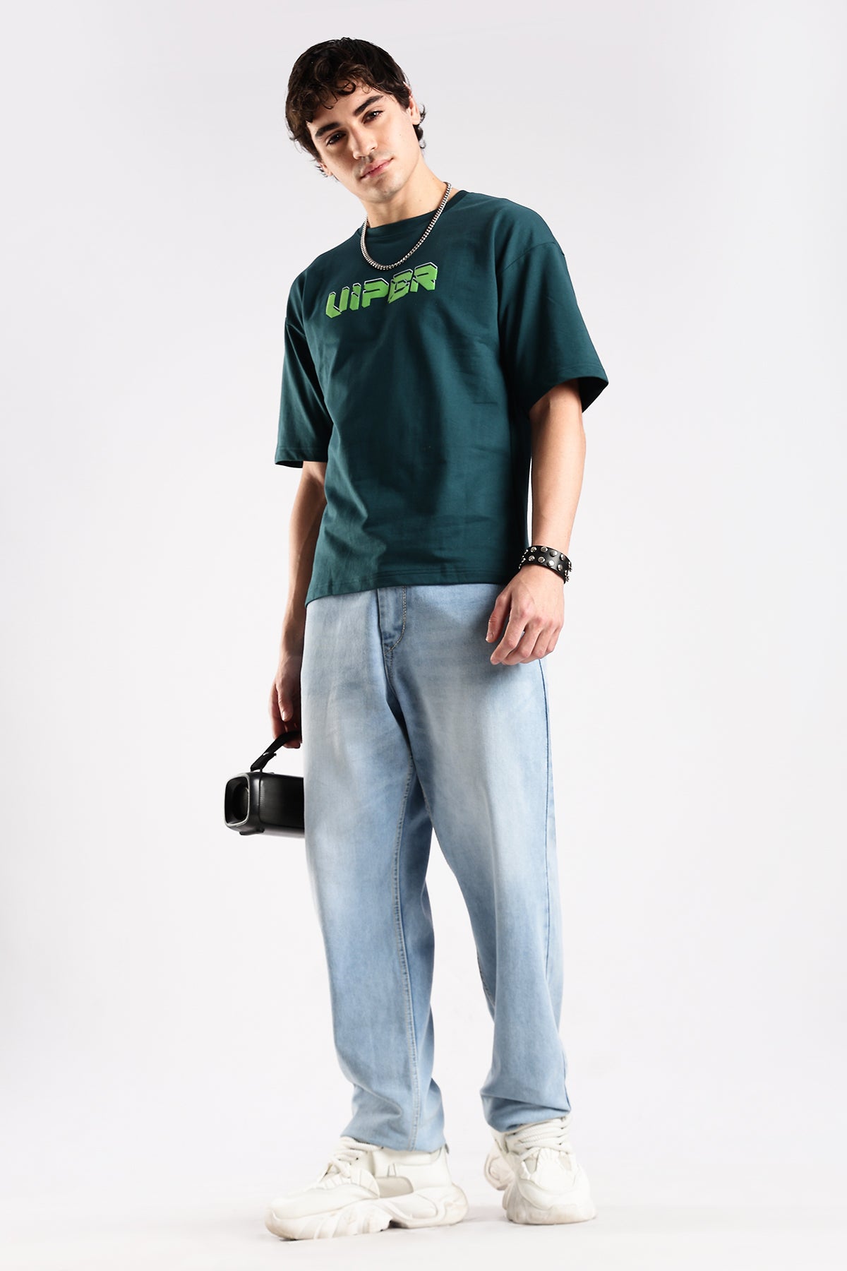 Green Graphic Viper HD Printed Oversized T-shirt