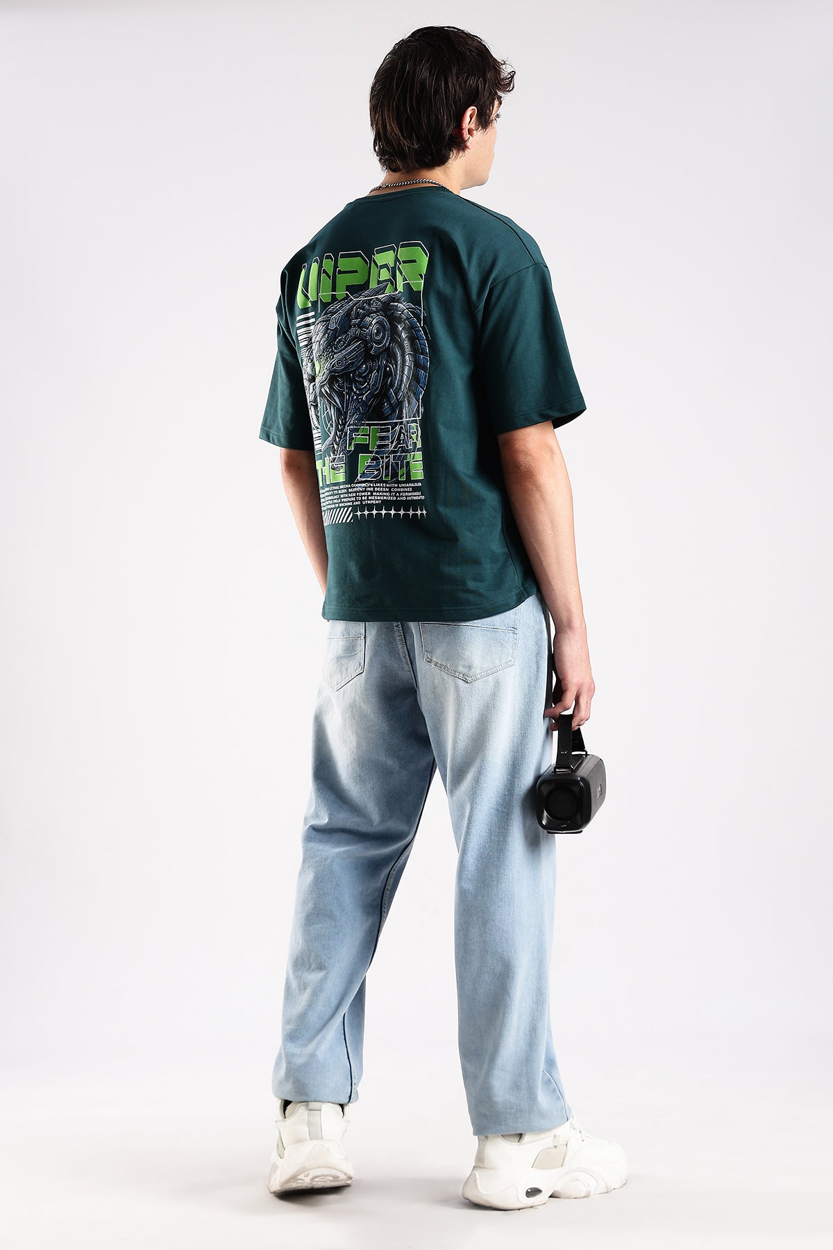 Green Graphic Viper HD Printed Oversized T-shirt