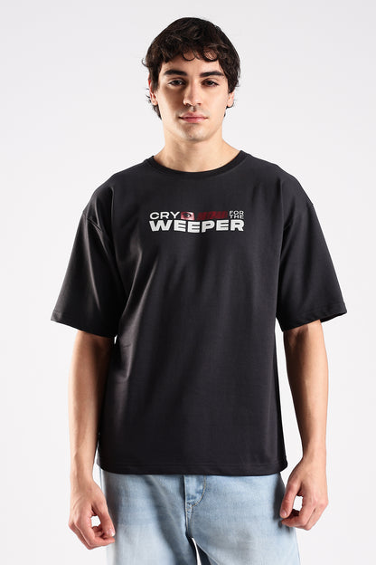 Ash Grey Weeper HD Printed Oversized T-shirt