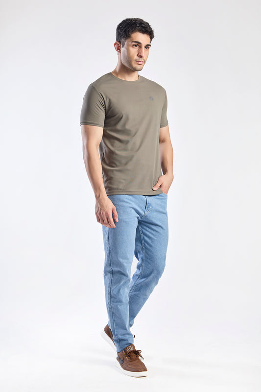 Plain Round Neck T-shirt Fitzig