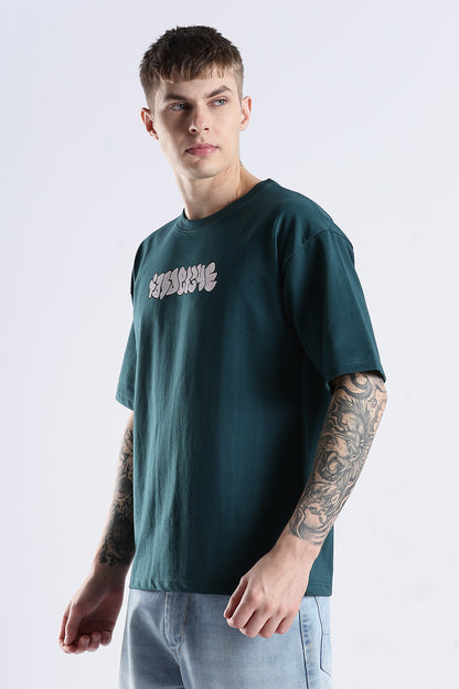 Green Graphic To Explore HD Printed Oversized T-shirt