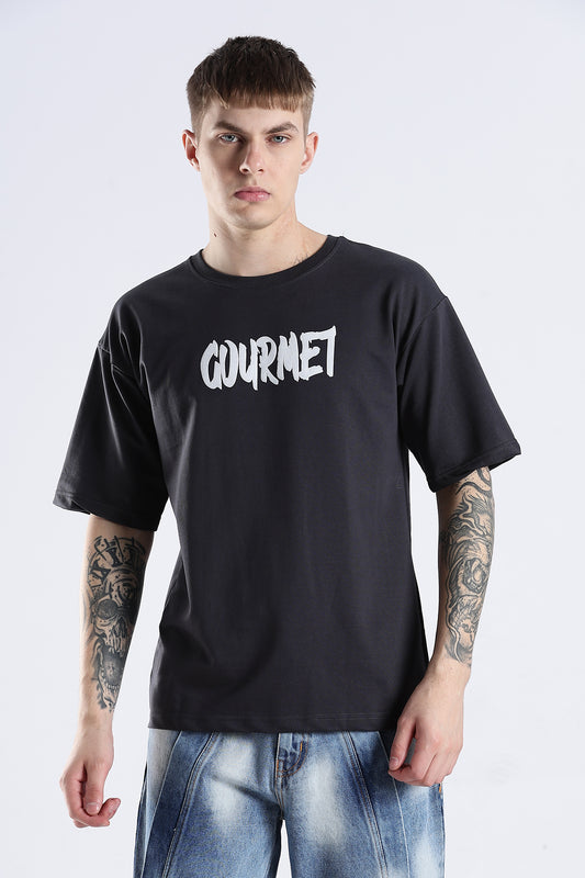 Ash Grey Social Bored HD Printed Oversized T-shirt
