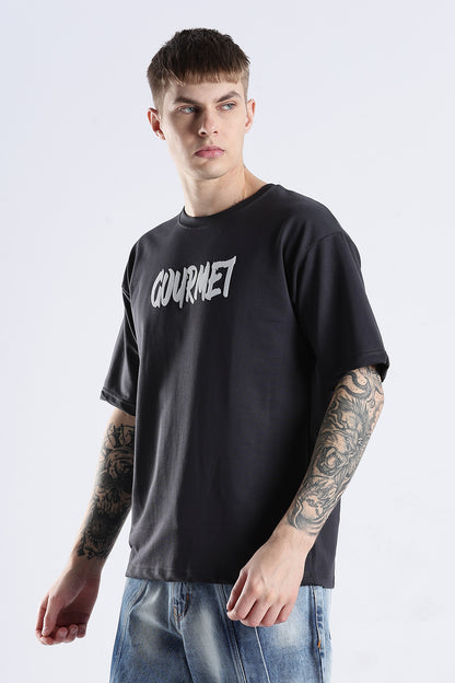Ash Grey Social Bored HD Printed Oversized T-shirt