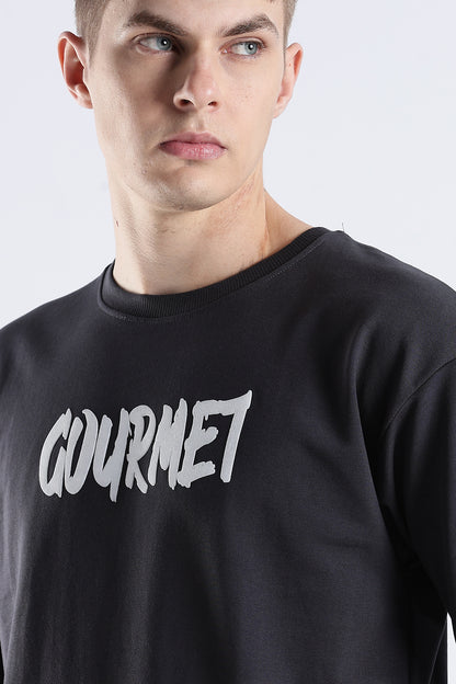 Ash Grey Social Bored HD Printed Oversized T-shirt