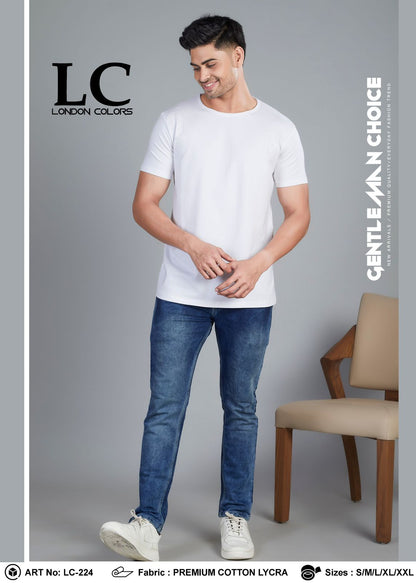 RAW EDGE COTTON LYCRA T-SHIRT