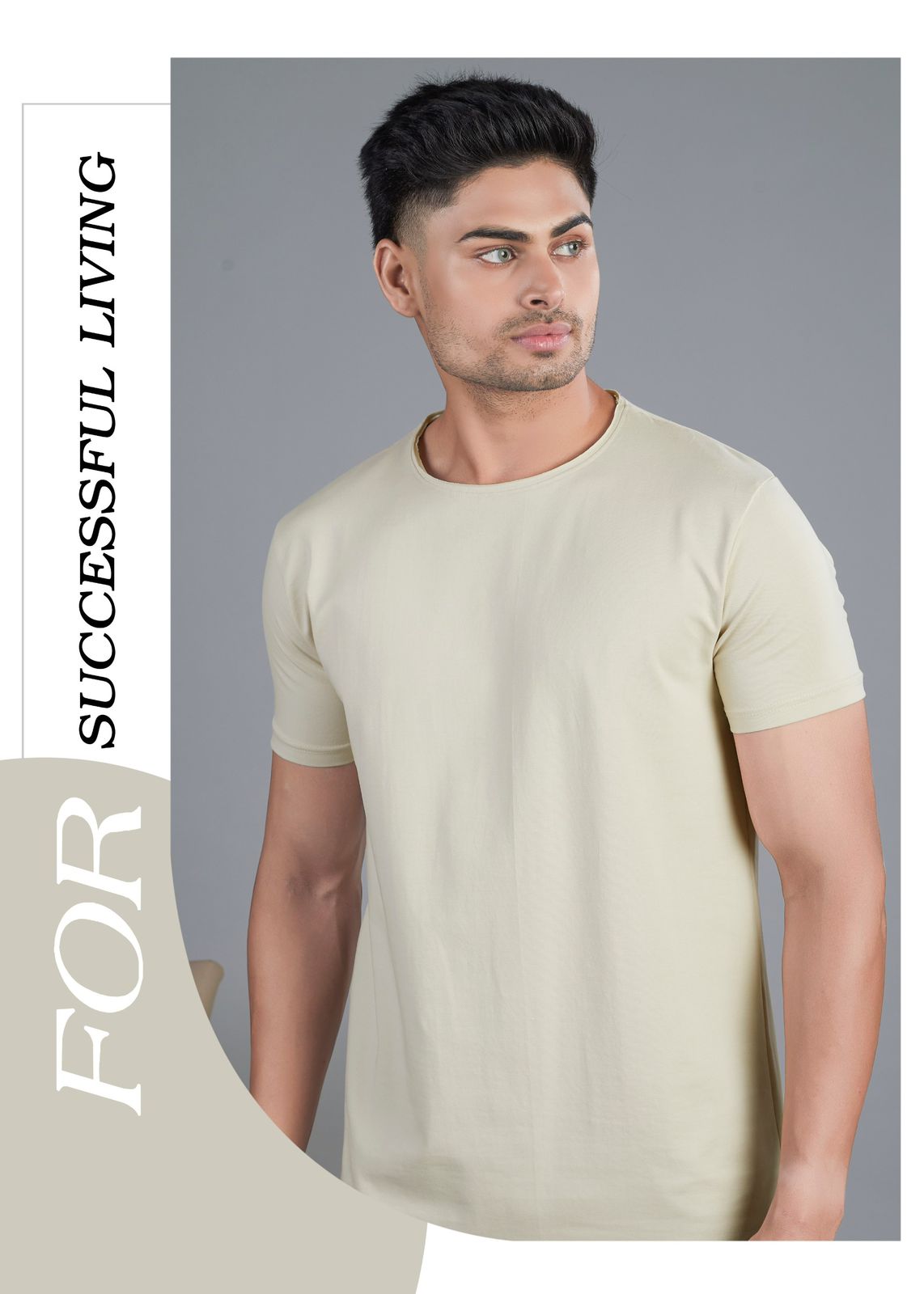 RAW EDGE COTTON LYCRA T-SHIRT