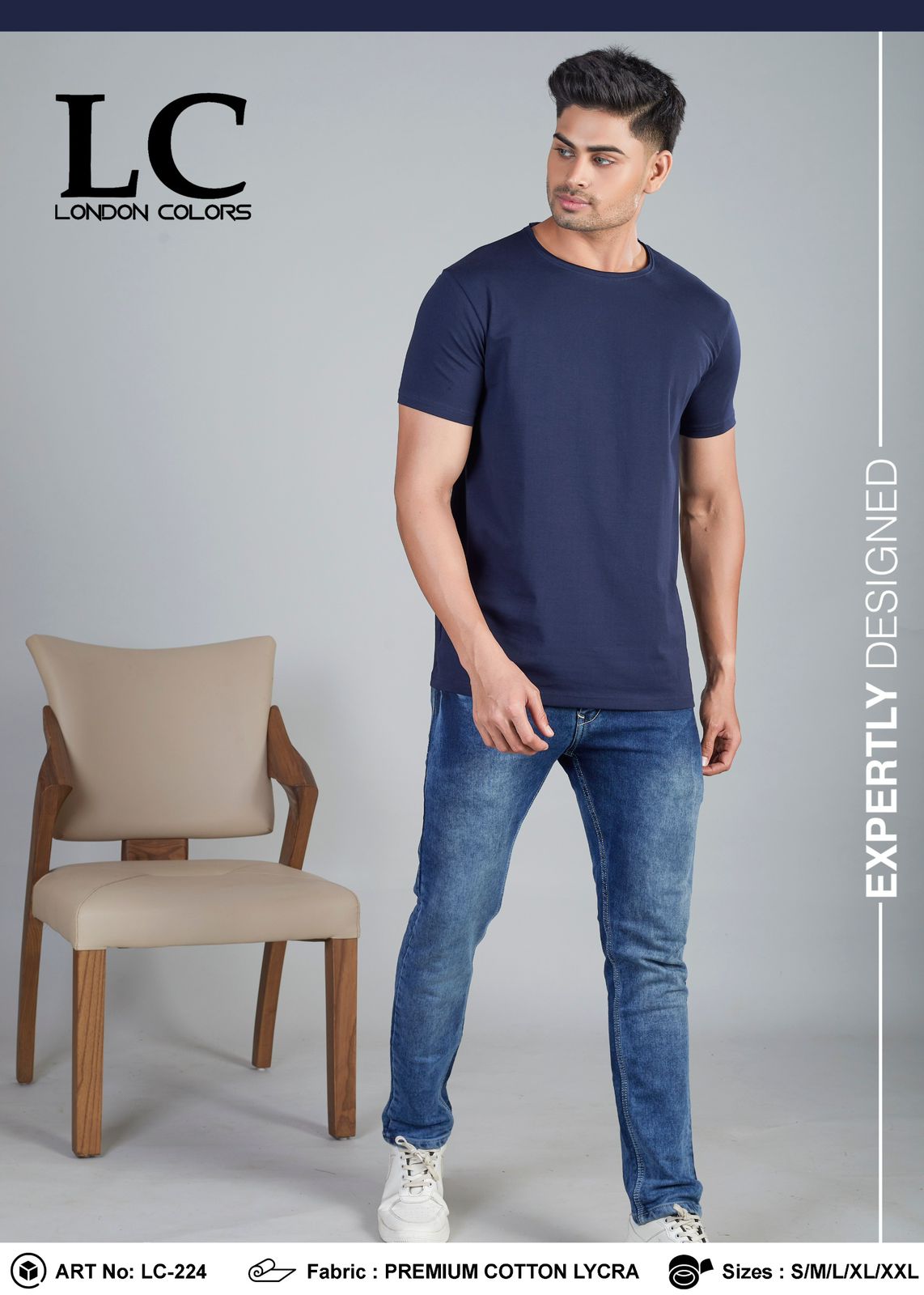 RAW EDGE COTTON LYCRA T-SHIRT