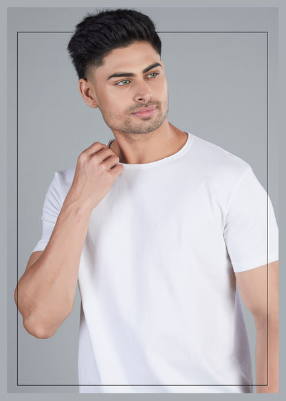 RAW EDGE COTTON LYCRA T-SHIRT