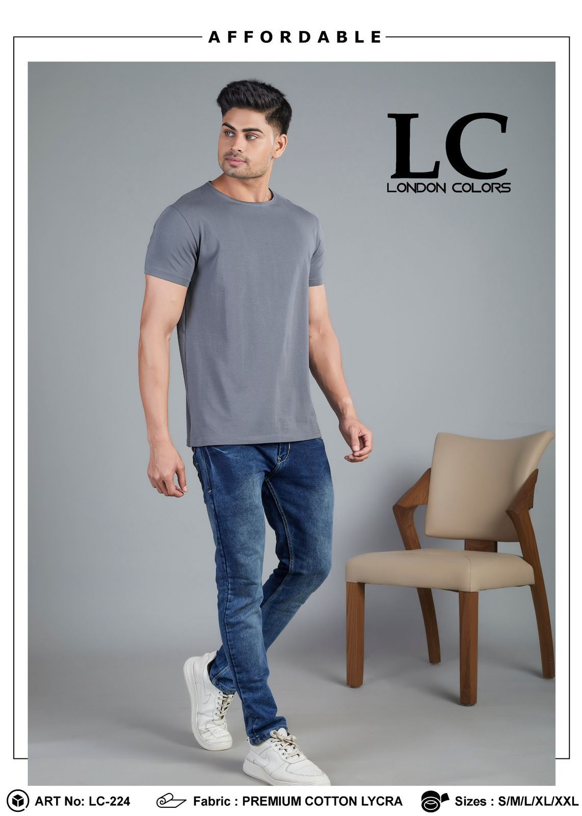 RAW EDGE COTTON LYCRA T-SHIRT