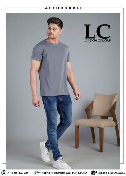 RAW EDGE COTTON LYCRA T-SHIRT