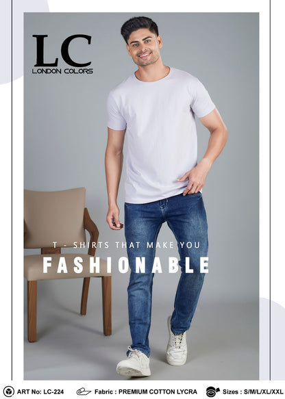 RAW EDGE COTTON LYCRA T-SHIRT